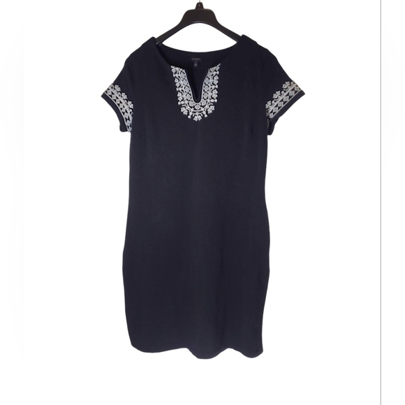 Talbots Embroidered Dress Black White Size Large - Picture 16 of 16